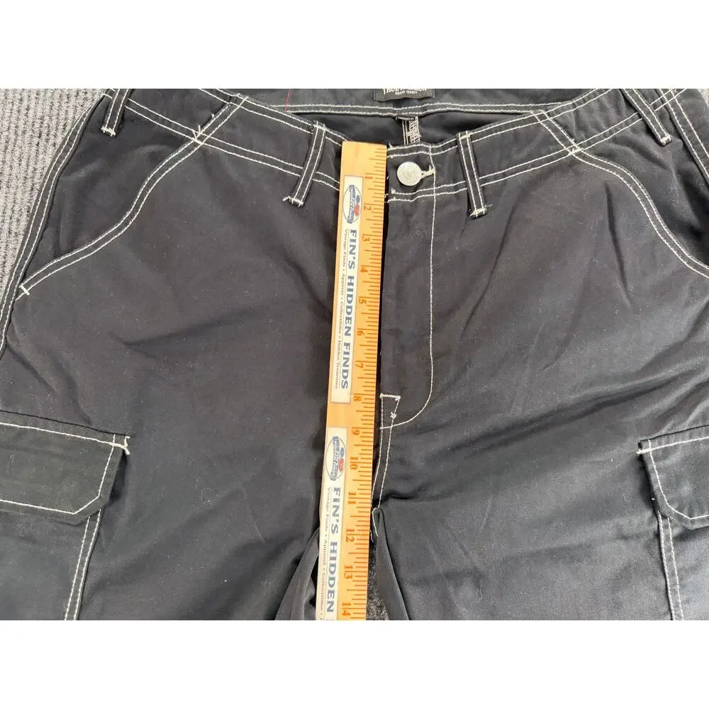 NWT True Religion Cargo Pants Mens 36 Black Straight Utility Y2K